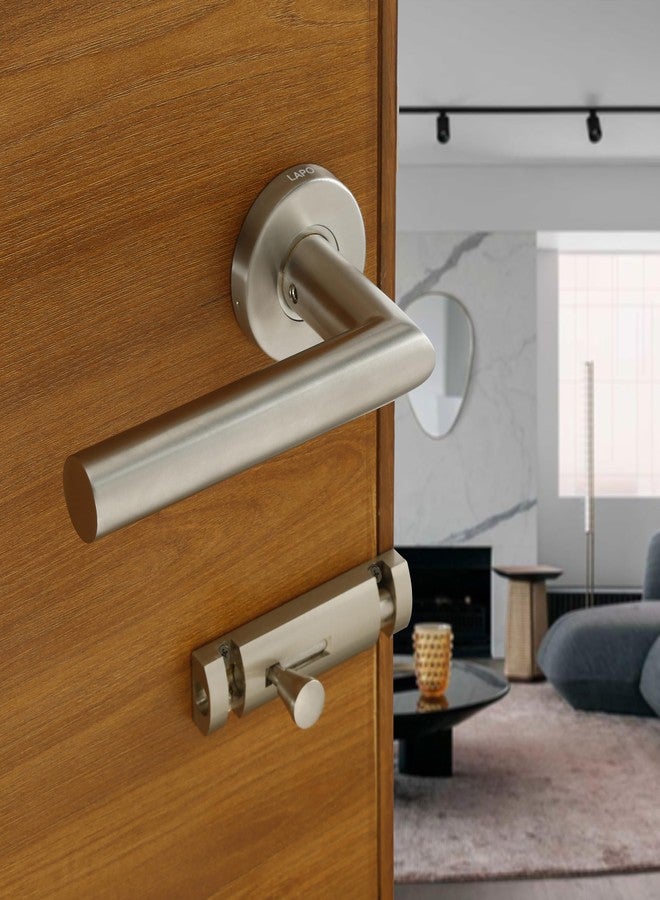 LAPO Heavy Duty Door Locks for Bathroom, Door Lock Without Key for Balcony, Door Handle Lock Handlesets Without Key for Storeroom, Handle Lock for Pooja Ghar | Matt Finish | 3 Years Warranty CMH-10T - Image 3
